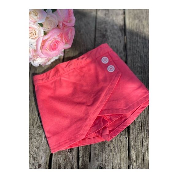 50s Style Pink Wrap Skort White Contrast Buttons Sz 24 Months - Picture 7 of 7